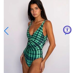 Skatie Green Tie-Dye One Piece Swimsuit Jacelyn Style